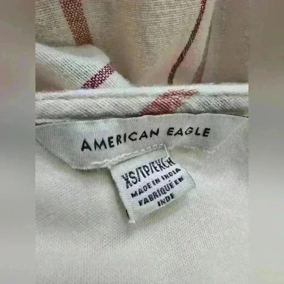 American Eagle Multi Colored Striped Linen Jumpsuit - Picture 14 of 14